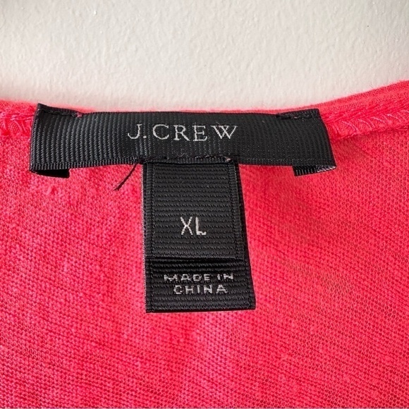 Jcrew-coral 100% Linen Tassel Tee (Size:XL) - Picture 9 of 9